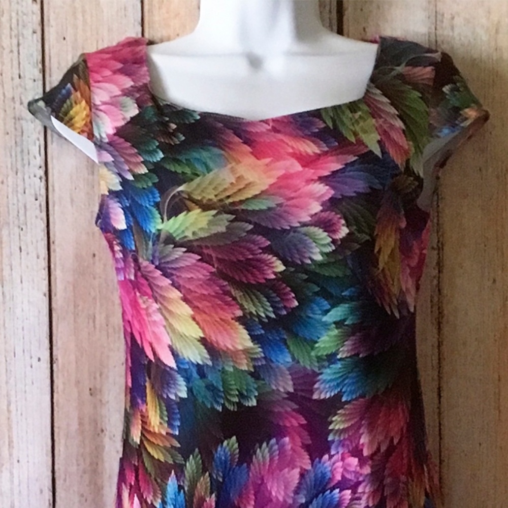NWOT Tropical Floral Multicolor Pencil Dress